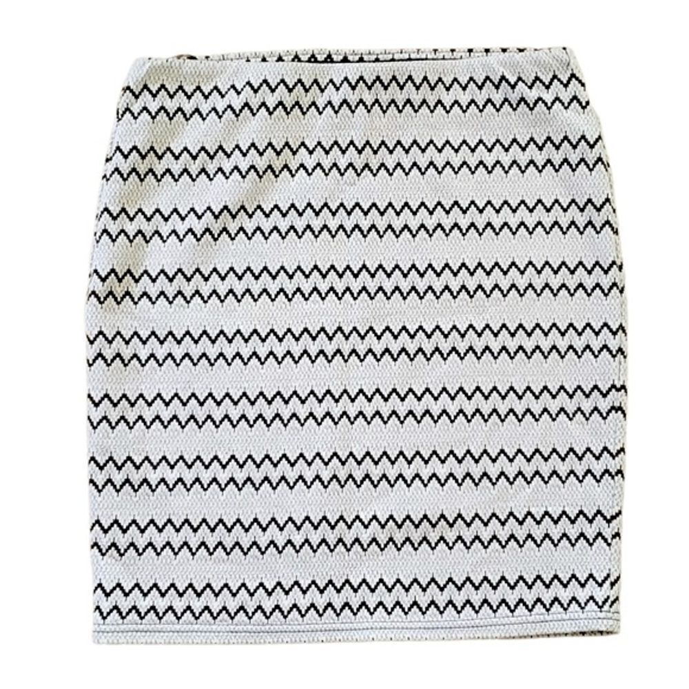 RD Style Stretchy Mini Chevron Print Pencil Skirt LARGE